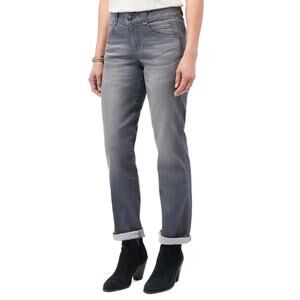 Democracy Women's Petite Ab Solution Booty Lift Straight Leg Jeans in Gray Wash